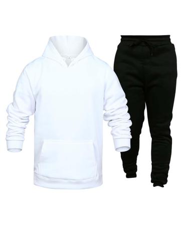 Hanxiulin training suit men jogging suit sports suit casual zipper training suit men joggingsuit made of cotton pants sweatshirt sport suit white m