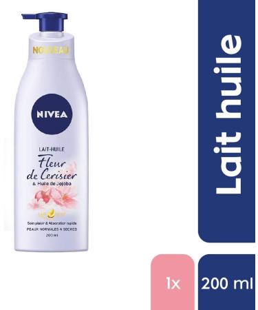 NIVEA Cherry Blossom Oil Milk & Jojoba Oil (1 x 200 ml) Pleasure Care for Normal to Dry Skin Intense Hydration Body Milk 24H - Buy Online on GoSupps.com