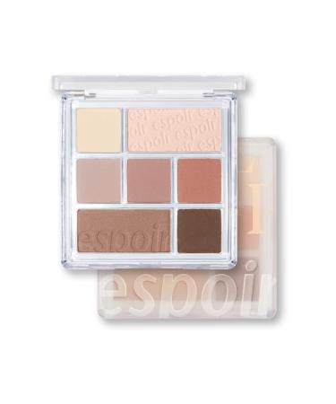 Espoir Real Eye Palette 9 Depth | Everyday Multi-Use Long-Lasting and Blendable 7 Colors Eyeshadow Palette for Eyeshadow Base and Cheeks Makeup | Warm  Cool  Neutrals | Korean Makeup