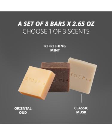 Shaving Bar & Body Soap Musk Scent for Men - 8 All-Purpose Natural Olive Oil Bars | Moisturizing & Gentle on Sensitive Skin - Otoepia Men's Collection - Buy Online on GoSupps.com