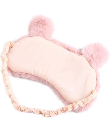 Plush Cartoon Cat & Bunny Eye Mask for Sleep - Soft Furry Blindfold for Travel & Meditation (Pink - Buy Online on GoSupps.com