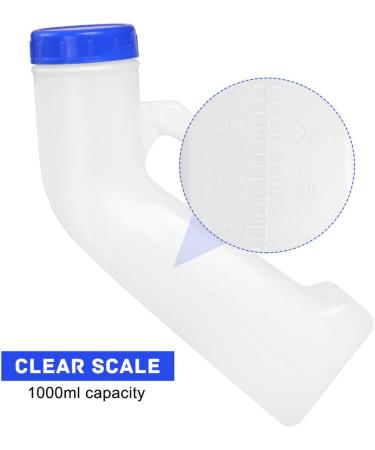 Portable Urine Bottle for Men & Women - 1000ml Emergency Urinal with Screw Cover & Bed Holder | Ideal for Travel Camping & Mobility Needs - Buy Online on GoSupps.com