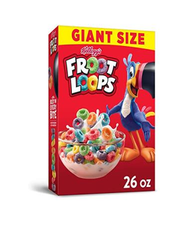 Kelloggâs Froot Loops Cereal - Fruity Flavorful Breakfast Kids Love Giant-Size 26 oz Box - Buy Online on GoSupps.com