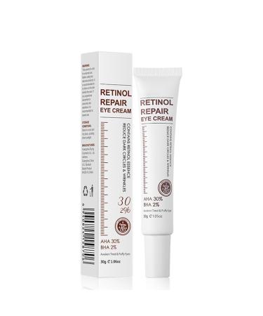 Retinol Eye Cream Retinol Serum Eye Cream for Dark Circles and Puffy Eyes Under Eye Cream with Retinol & AHA 30% & BHA 2% & Hyaluronic Acid for Fine Lines & Wrinkles Saggy Skin Puffy Eyes