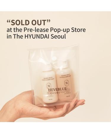 HEVEBLUE Salmon Fruity Centella Body Travel Kit - Body Cream & Body Wash Set Sensitive Skin Korean Bodycare Hypoallergenic Allergen-free Salmon PDRN Travel Size Bodycare Set - Buy Online on GoSupps.com