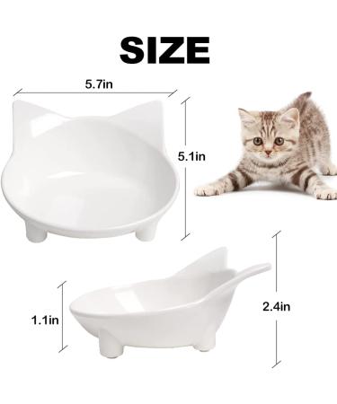 Non Slip Cat Food Bowl - Stress Relief for Whisker Fatigue - Wide Shallow Design - Safe Food-grade Material - Black+White - Buy Online on GoSupps.com