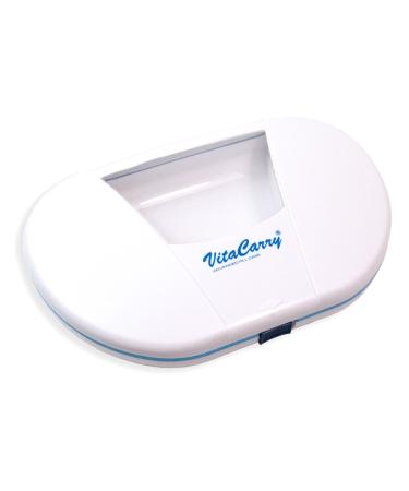 Gasketed Vitacarry 7 Compartment Pill Box Holds up to 150 Pills Waterproof (White 7 Compartment)