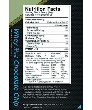 RULE 1 Whey Blend 68 serv Mint Chocolate Chip 100% Whey Protein Blend 5.1 Lbs 5.0999999999999996 pound - Buy Online on GoSupps.com