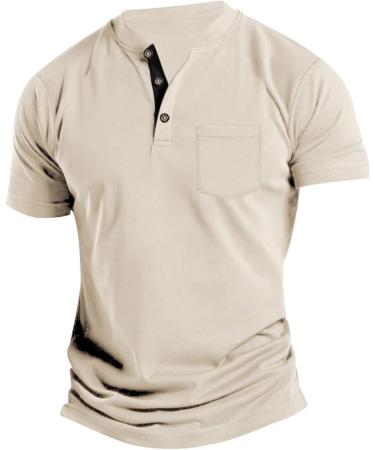Men's Polo Shirt - Short Sleeve Reversed Collar Regular Fit Casual & Sport Styles - XXL Khaki - Buy Online on GoSupps.com