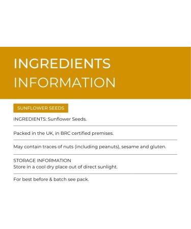 Hides Fine Foods - Sunflower Seeds 1kg - GMO Free - Suitable for Vegetarians - Cooking - Vegetable Burgers - Roasting - Trail Mix - Seed Butter - Baking - Buy Online on GoSupps.com