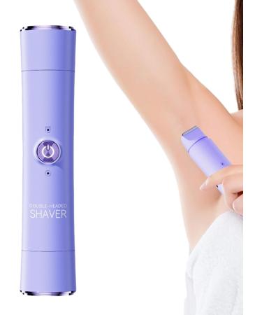 Electric Shavers for Women Bikini Epilator for Women with Double Head Ergonomic Tool for Face Eyebrows Ears Legs Purple - Buy Online on GoSupps.com
