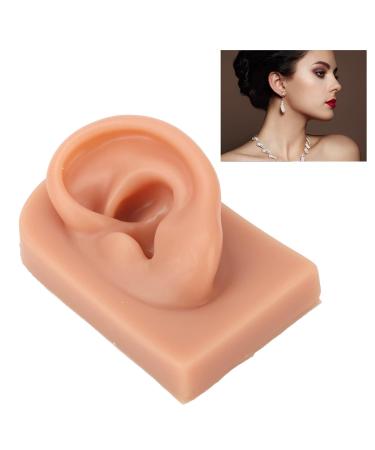 3D Silicone Ear Model for Piercing Practice - Dark Skin Color | Soft Ear Display for Earrings & Acupuncture Tools (Left) - Buy Online on GoSupps.com
