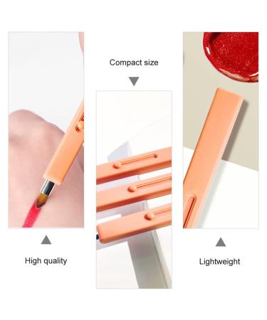 Beaupretty Portable Retractable Lip Brush - Travel Lipstick Applicator for Women & Girls | Warm Orange Makeup Tool - Buy Online on GoSupps.com
