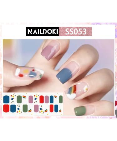 NAILDOKI Nail Stickers - 6 Sheets x 22 Pieces Full Wraps Self-Adhesive Gel Nail Art Decals - Buy Online on GoSupps.com