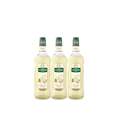 Mathieu Teisseire Orgeat (Almond) Syrups for Hot or Cold Coffee Drinks, Cocktails, 3 x 1L Bottles