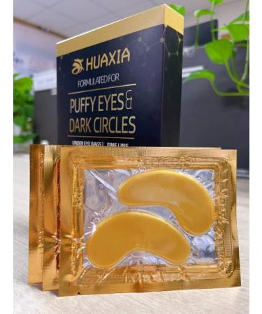 HUAXIA 24K Gold Eye Mask - 20 Pairs for Puffy Eyes Dark Circles & Wrinkles - Best Under Eye Patches for Men & Women | Shop Internationally - Buy Online on GoSupps.com