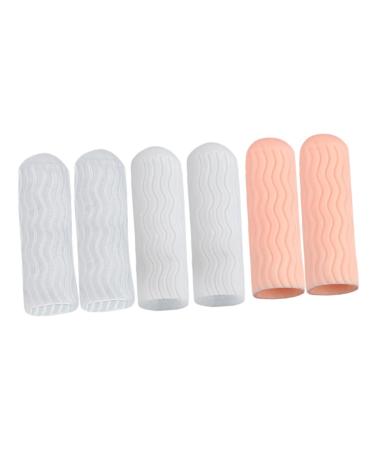 NOLITOY 3 Pairs Finger Cots Hand Finger Cover Finger Caps Rubber Finger Moisturizing Sleeve Thumb Protector Finger Sleeve Protector Men and Women Sebs Large Hot Melt Adhesive