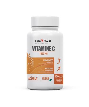 VITAMINE C VEGAN CONCENTR E - 1000mg de Vitamine C d'Ac rola/Capsule Double Lib ration Forte Assimilation - Immunit et Fatigue Formule Naturelle - 100 Comprim s - Eric Favre