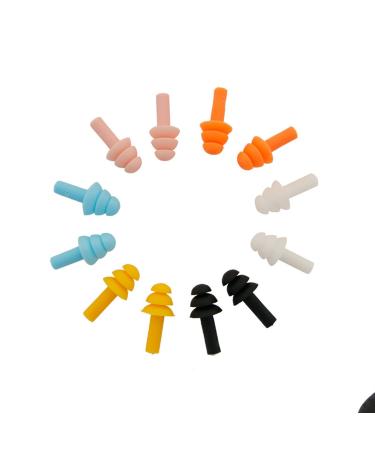 Ear Plugs Sound Insulation Belt line Noise Reduction earplugs Sleep Learning Sleep Silicone Anti-Noise Swimming Protection earplugs(6 Pairs) Ear Plugs (Size : Connection)