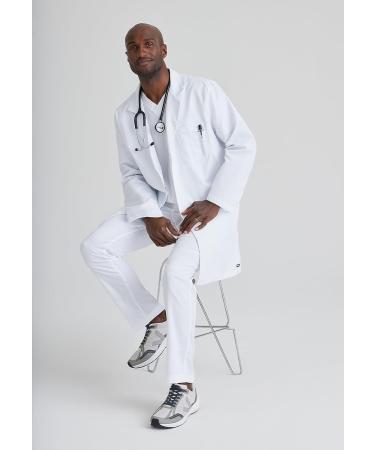BARCO Grey's Anatomy Scrubs Noah Men's Professional Lab Coat - 42 White, Full-Length Long Sleeve 37 Lab Coat - Buy Online on GoSupps.com
