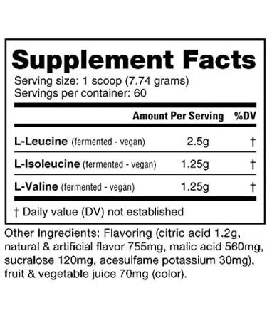 NutraBio BCAA 5000 Powder - Vegan Fermented BCAAs for Lean Muscle Growth & Recovery - Grape Berry Crush - 60 Servings - Buy Online on GoSupps.com