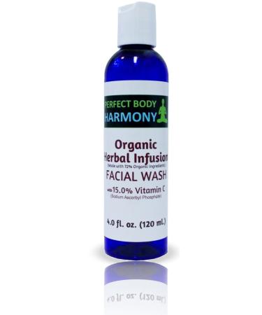 Best Vitamin C (15%) Anti Aging Face Wash & Facial Cleanser from Perfect Body Harmony 4.0 oz Bottle 72% Organic & Antioxidant Botanical Ingredients SULFATE & PARABEN FREE No Animal Testing!