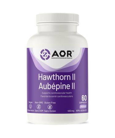 AOR Hawthorn II 450mg 60 Capsules Hawthorn Berry Extract for Cardiovascular Support Promotes Heart & Circulatory Wellness Helps Maintain Healthy Blood Pressure & Cholesterol Levels for Men & Women