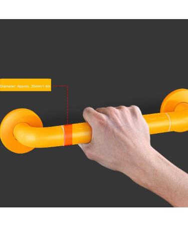Non-Slip Stainless Steel Shower Handle with Night Light Rings - 35mm Diameter Durable Yellow Design for Safety - Buy Online on GoSupps.com