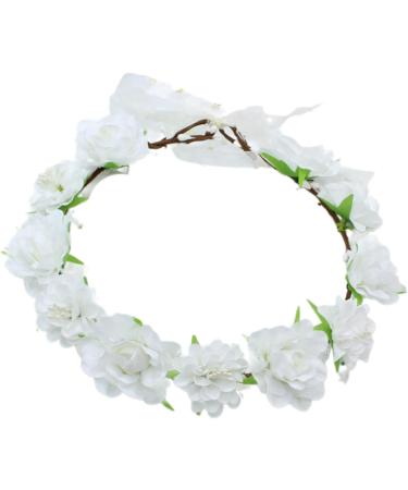 amangul Flower Headbands Women Bride Flower Crown For Wedding Party Supply Floral Garlands Crown Hair Wreath Floral Headbands(White) - Buy Online on GoSupps.com