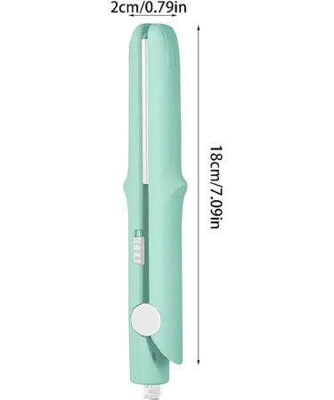 Travel Curling Iron 1 Inch Mini | 2-in-1 Ceramic Wand & Flat Iron | Fast Heat-Up | Travel Size Curler for All Hair Types - Mint Green - Buy Online on GoSupps.com