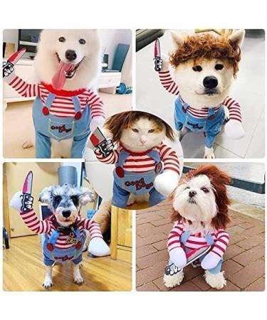 Dog Awful Costume Dog Cat Cosplay Halloween Suit Clothes Costume Funny Deadly Doll Dog Pet Costume Clothes Hats Dog Party Dress Up Accessories (Medium) - Buy Online on GoSupps.com