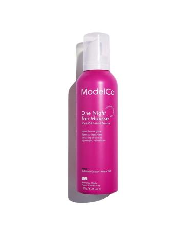 ModelCo One Night Tan Mousse - Wash-Off Instant Bronzer - Helps Blur Imperfections  Mattifies Skin - Delivers Flawless  Streak-Free Results - Glides On Smoothly And Easily - 6.35 Oz Self-Tan Mousse