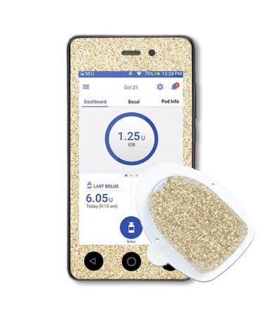 Diasticker | Omnipod Dash Sticker/Decal with Podsticker - Gold Glitter