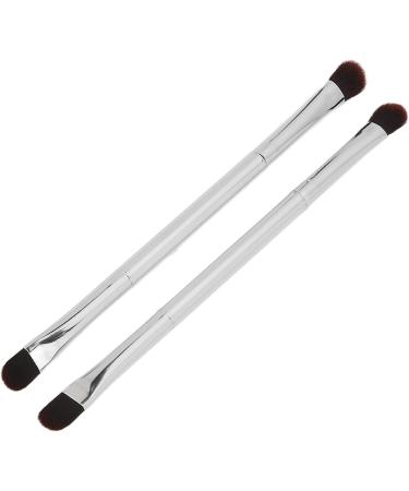 2 Pack Double Ended Eyeshadow Brush Ideal Makeup Tool Professional Silver Makeup Soft Fiber Hair Concealer Brush Makeup Tool - Buy Online on GoSupps.com