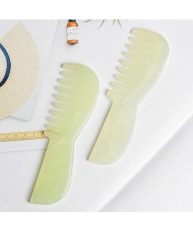 Handmade Jade Gua Sha Massage Comb - Antistatic Therapy Tool for Scalp & Body Massage (5.5 inches) | Relaxing Slimming Hair & Beard Care - Buy Online on GoSupps.com