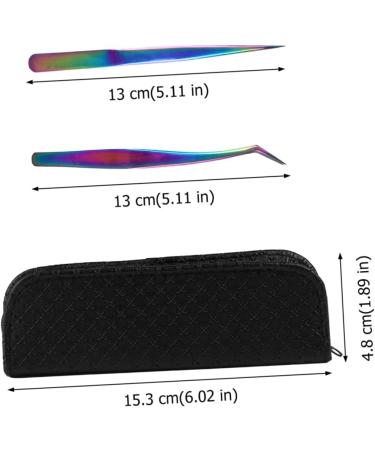 Buy 2 Sets of Colorful Stainless Steel Eyelash Tweezers - 13x1cm Perfect for Lengthening - International Shipping Available - Buy Online on GoSupps.com