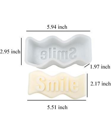 MIMIRACLE Silicone Wave Alphabet Pillar Candle Mold for Making Candles, Soaps, Wax, Resin, Soap Cake - Smile Design - Buy Online on GoSupps.com