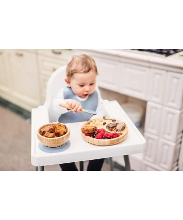 ShipShape Bamboo Baby Weaning Set | Suction Plates & Bowls, 2 Spoons, Silicone Bib | Feeding Set + Free eBook | Dusty Blue Toddler Plates & Bowls - Buy Online on GoSupps.com