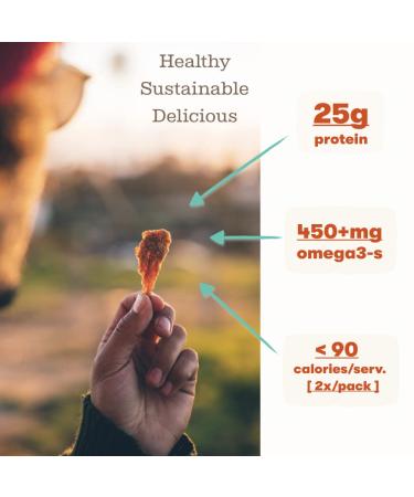 Neptune Wild Alaska Pollock Fish Jerky - Cracked Pepper 2.2oz | Organic, Gluten-Free, Paleo | 25g Protein, 450mg Omega 3s | Sustainably Sourced from US Fisheries - Buy Online on GoSupps.com