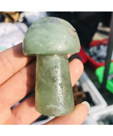 Stones Natural Green Purple Fluorite Crystal Mushroom Shaped Polished Stone Decor Natural Stones and Crystals Natural ningxiao 1PC