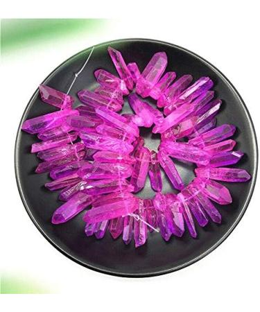 Natural Crystal Rough 1PC Rose Titanium Aura Lemurian Quartz Crystal Point Stones Crafts Decor DIY Natural Stones and Crystals - Buy Online on GoSupps.com
