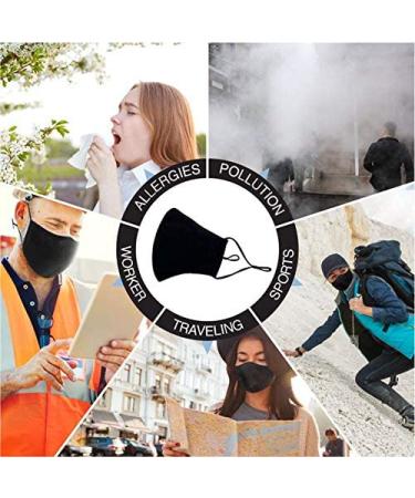 Reusable Washable Face Mask - Adjustable Ear Loops & Nose Wire - 3 Layer with Cotton Filter - Unisex (2Pack) - Buy Online on GoSupps.com