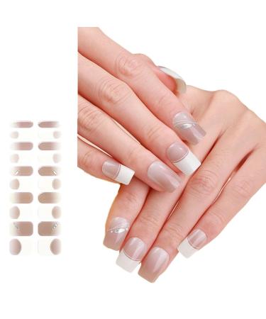TQUXNGA Semi Cured Gels Nails Stickers Light Required Nails Polish Strips Gels Nail Strips Nails Decortions for Party Wedding Style11