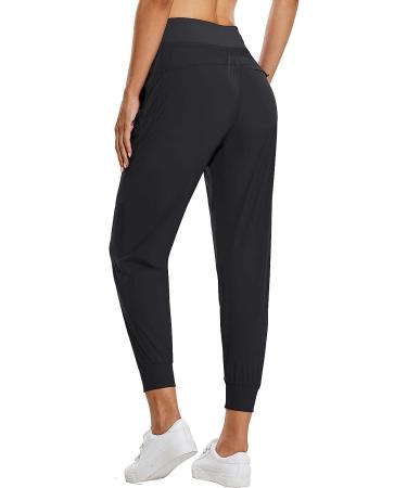 BALEAF Women's Lightweight Hiking Pants with Zipper Pockets - UPF 50+ High Waist Joggers for Camping & Travel | 01-Black, Medium - Buy Online on GoSupps.com