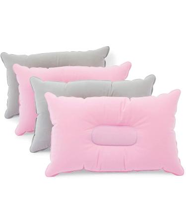 Inflatable Travel Pillows for Camping and Traveling - Pink/Grey 4 Pack - Buy Online on GoSupps.com