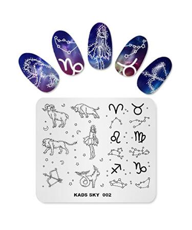 KADS New Nail Stamping Plate Sky Constellation Nail Art Stamp Template DIY Image Template Manicure Stamping Plate Stencil Tools (SK002) SKY002