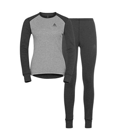 Odlo Women's Functional Underwear Set Active WARM ECO S Dark Grey Melange - Grey Melange