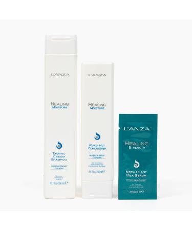 L ANZA Healing Moisture Hair Care Kit - Paraben & Sulfate Free Shampoo Conditioner & Neem Serum for Soft Smooth Hair | International Shipping Available - Buy Online on GoSupps.com