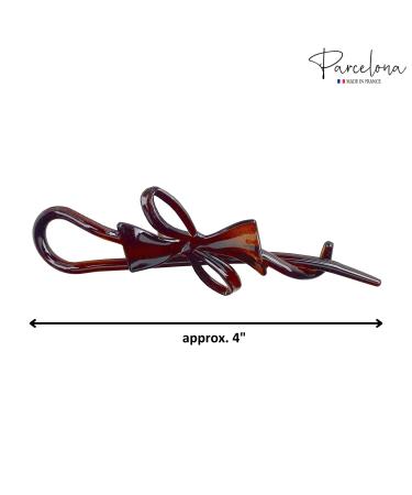 Parcelona French Twist n Clip Bow Tortoise Shell Celluloid Acetate Hair Clips (Set of 2) - Buy Online on GoSupps.com