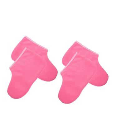 VALICLUD Couvre-pieds De Th rapie La Cire Paraffine 2 Paires pais Rose Fuchsia Et Blanc Pour Soins Des Pieds Spa Professionnel Soins Hydratants
